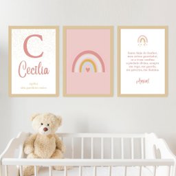 Kit Quadro Infantil Envie o Nome2 20x30 3 Pçs Arte na Arte Quadro Infantil - 1