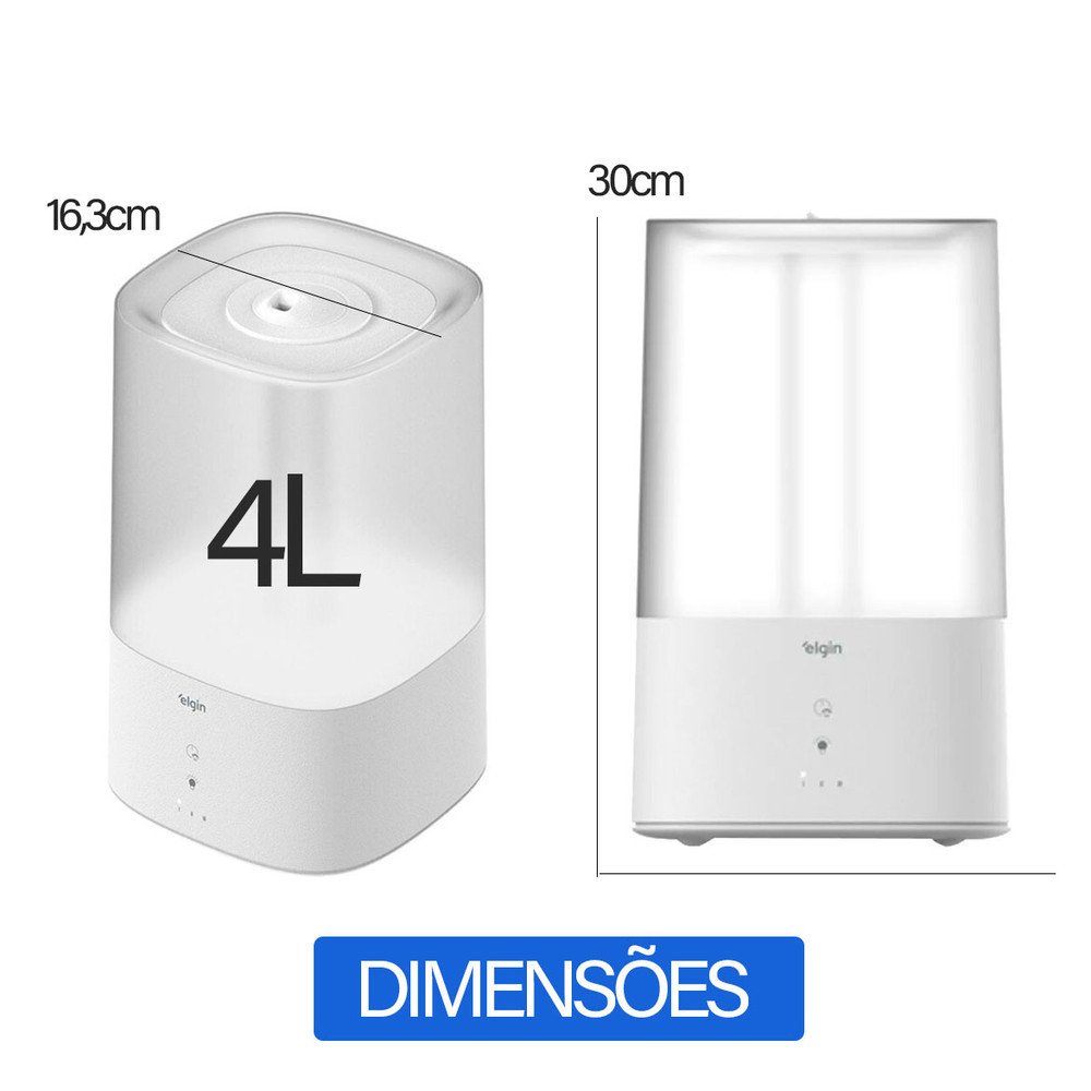 Umidificador de Ar 2 em 1 4 Litros Ultrassônico Digital Touch com Difusor de Ar Aromatizador Bivolt  - 6