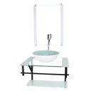Ver imagem 2 de GABINETE DE VIDRO PARA BANHEIRO 60CM AP CUBA REDONDA BRANCO