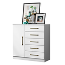 Ver imagem 1 de Transforme Seu Quarto com a Elegância da Cômoda Milão 91cm – 1 Porta e 5 Gavetas Branco