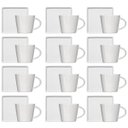 Ver imagem 1 de Conjunto 12 Xícaras Café Chá Porcelana Branca 185ml Píres Quadrado Americana Germer