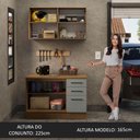 Ver imagem 6 de Kit com Balcão e Armário Aéreo Multiuso 120cm Rustic/cinza Agata Madesa Rustic/cinza