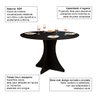 Mesa de Jantar Redonda Elisa 4 Lugares 80x80 Base em X em Mdf - Preto - 3