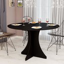 Ver imagem 1 de Mesa de Jantar Redonda Elisa 4 Lugares 80x80 Base em X em Mdf - Preto