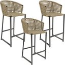Ver imagem 1 de Kit 03 Banqueta Para Área Gourmet Cozinha Varanda Corda Náutica Porto D04 Bege - Lyam Decor