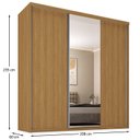 Ver imagem 3 de Guarda-Roupa Casal MDF BP com 3 Portas 1 Espelho e 4 Gavetas Liege Marrom/Nogueira