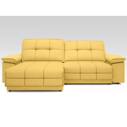 Sofá Nilo 2,30m Retrátil e Reclinável Velosuede Canario - NETSOFAS - 2 Sofá Nilo 2,30m Retrátil e Reclinável Velosuede Canario - NETSOFAS - 2