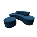 Ver imagem 5 de Sofá Modular Orgânico Monterrey 260cm + Puff Bouclé Azul Marinho