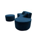 Ver mais imagens de Sofá Modular Orgânico Monterrey 260cm + Puff Bouclé Azul Marinho