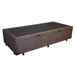 Base Cama Box Baú Solteiro RC Sono Leve 42x88x188:Suede/Marrom - 2
