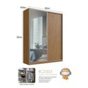 Ver imagem 2 de Guarda-Roupa 2 Portas de Correr 1 Espelho 3 Gavetas MDF Zira 183cm Marrom Freijó Natura