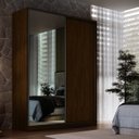 Ver mais imagens de Guarda-Roupa 2 Portas de Correr 1 Espelho 3 Gavetas MDF Zira 183cm Marrom Freijó Natura
