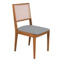 Ver imagem 3 de Conjunto com 4 Cadeiras de Jantar Estofada Suellen em Madeira e Mdf Cerejeira Linho Cinza