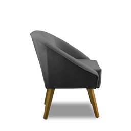 Kit 2 Poltronas Para Sala Decorativa Milena Veludo Cinza Adonai Estofados - 5