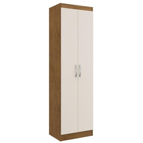 Armário Multiuso Ibiza 2 Portas 4 Prateleiras 4099 Off White/Nogueira - Doripel