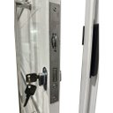 Ver imagem 4 de Porta de Alumínio Lambril Branco com Puxador, Friso e Vidro Linha 25 - Dc:esquerda/210 X 80