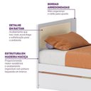 Ver imagem 7 de Bicama Solteiro Juvenil Reversível em Led com Rattan, Peseira Palito Wave Casatema MadeiraOriginals