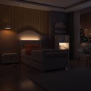 Ver imagem 3 de Bicama Solteiro Juvenil Reversível em LED com Rattan, Peseira Palito Wave Casatema MadeiraOriginals Branco