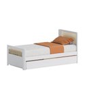 Ver imagem 4 de Bicama Solteiro Juvenil Reversível em LED com Rattan, Peseira Palito Wave Casatema MadeiraOriginals Branco
