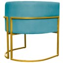 Ver imagem 5 de Poltrona Decorativa Para Sala Recepção Escritório Luna Suede Base de Ferro Dourada