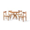 Ver imagem 3 de Conjunto de Sala de Jantar Mesa 108 cm com 4 Cadeiras Aurora Marrom/Nude