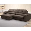 Ver imagem 1 de Sofá com Carregador USB Retrátil Reclinável Montreal 2,90m Velosuede Marrom - NETSOFAS