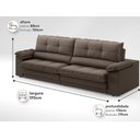 Ver imagem 3 de Sofá com Carregador USB Retrátil Reclinável Montreal 2,90m Velosuede Marrom - NETSOFAS