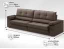 Ver imagem 3 de Sofá com Carregador USB Retrátil Reclinável Montreal 2,90m Velosuede Marrom - NETSOFAS