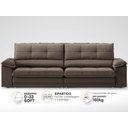 Ver imagem 4 de Sofá com Carregador USB Retrátil Reclinável Montreal 2,90m Velosuede Marrom - NETSOFAS