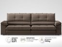 Ver imagem 4 de Sofá com Carregador USB Retrátil Reclinável Montreal 2,90m Velosuede Marrom - NETSOFAS