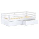 Ver imagem 2 de Cama Solteiro Dreams com 02 Gavetas e Grade de Proteção Madeira Maciça Branco Megamobilia