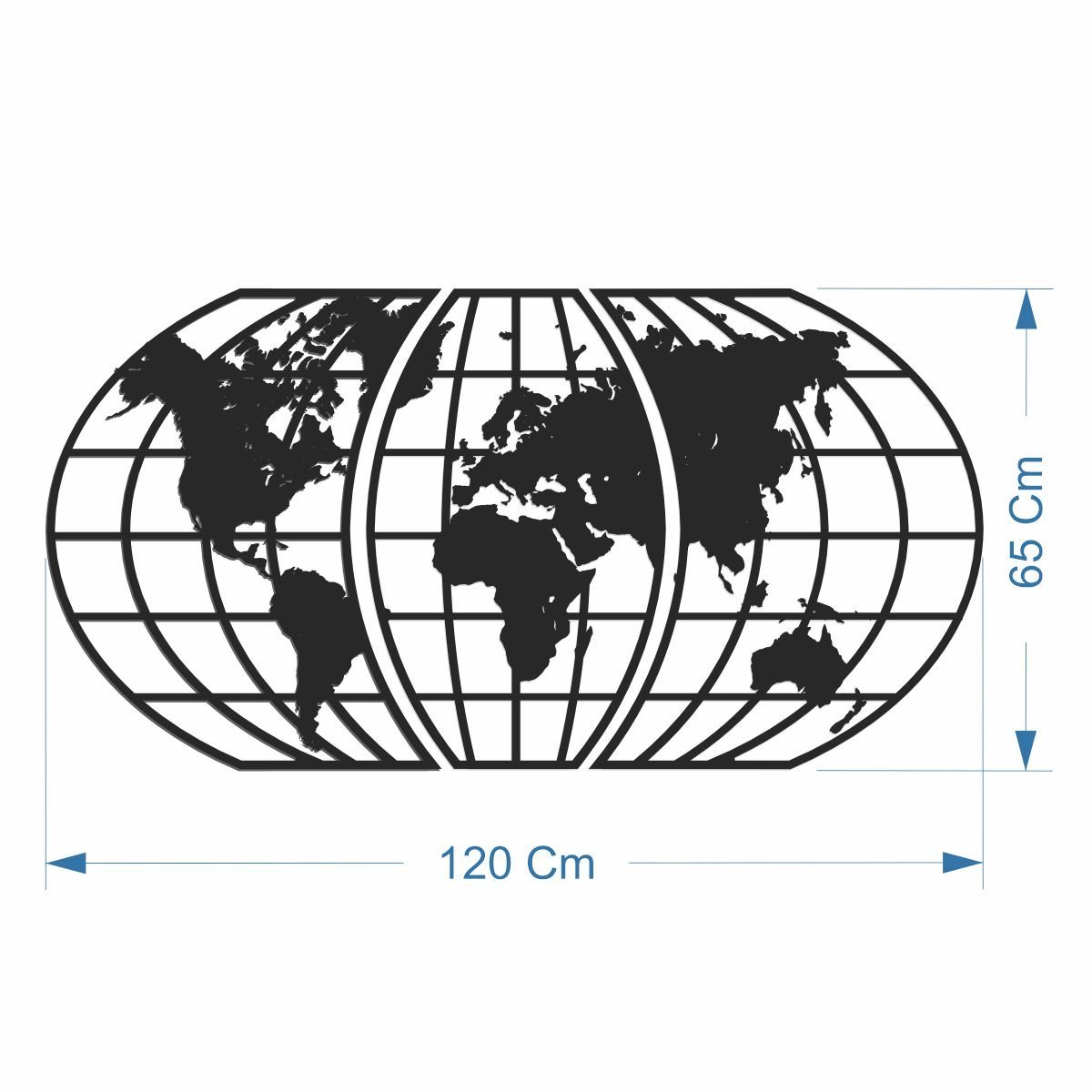 Quadro Decoracao Vazado Mapa Mundi World Tripl Branco 120x65 - 4