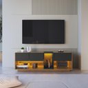 Ver imagem 3 de Rack para Tv até 55 Polegadas com 3 Gavetas e 1 Nicho com Iluminação em Led Rgb Ra8036 Mel e