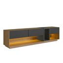 Ver imagem 6 de Rack para Tv até 55 Polegadas com 3 Gavetas e 1 Nicho com Iluminação em Led Rgb Ra8036 Mel e