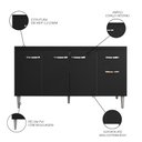 Ver imagem 3 de Balcão Gabinete Para Pia Sem Tampo 150cm 4 Portas e 1 Gaveta Gabriela Preto - AJL Móveis