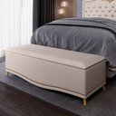 Ver imagem 2 de Calçadeira Baú King 195cm Imperial J02 Suede Bege - Mpozenato