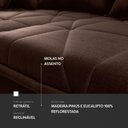 Ver imagem 6 de Sofá Retrátil Reclinável Trento 2,30m Suede Velut Marrom Molas no Assento - King House