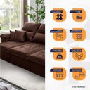 Ver mais imagens de Sofá Retrátil Reclinável Trento 2,30m Suede Velut Marrom Molas no Assento - King House