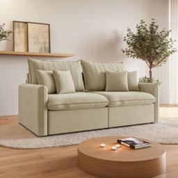 Sofá Cama Retrátil e Reclinável 200cm Madri Movenzo Estofados Veludo - 1