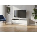 Ver imagem 2 de Rack Elos de Luxo para Sala Tv Diversas Polegadas Moderna Compacta 2 Gavetas 2 Nichos - Branco