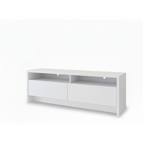 Rack Elos de Luxo para Sala Tv Diversas Polegadas Moderna Compacta 2 Gavetas 2 Nichos - Branco