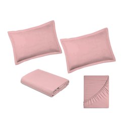 Jogo de Cama Casal Liso 300 Fios Nova América:rosê - 5