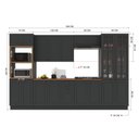 Ver imagem 4 de Armário de Cozinha Modulada Completa Fidelitá Nara 100% MDF 6 Peças 350cm 18 Portas 2 Gavetas com