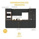 Ver imagem 5 de Armário de Cozinha Modulada Completa Fidelitá Nara 100% MDF 6 Peças 350cm 18 Portas 2 Gavetas com