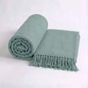 Ver imagem 2 de Manta p/ Sofá Tramê Algodão 3 Lugares 1,20m x 1,80m Verde Tac