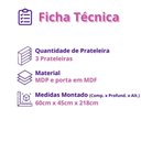 Ver imagem 6 de Paneleiro Cristaleira Nala 2 Portas P Microondas Mobilihouse Cinamomo/cinza Acetinado