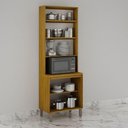Ver imagem 5 de Paneleiro Cristaleira Nala 2 Portas P Microondas Mobilihouse Cinamomo/cinza Acetinado