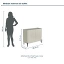 Ver imagem 3 de Buffet Bend 99 cm Porta Frisada Incolar Luna com Pé Preto