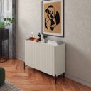 Ver imagem 1 de Buffet Bend 99 cm Porta Frisada Incolar Luna com Pé Preto