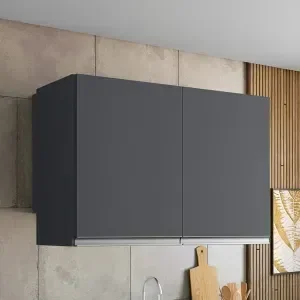 Armário Aéreo Suspenso 2 Portas P/ Cozinha Andreia 80cm Ajl Móveis - Cinza - 1